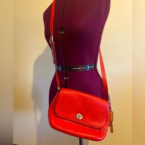 Coach Red Leather Crossbody Bag